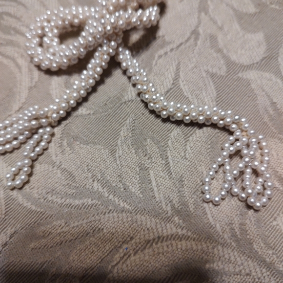 ▫️🎀▫️Elegant Vtg 80's Lusterous Art Deco Style Multi-Strand Seed Pearl Necklace - Picture 15 of 16